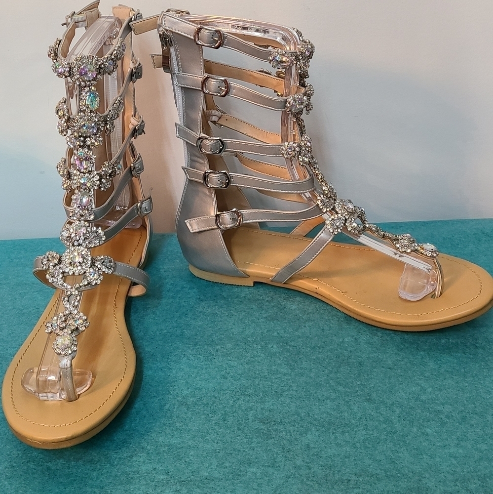 NWOT Gladiator Rhinestone Sandals